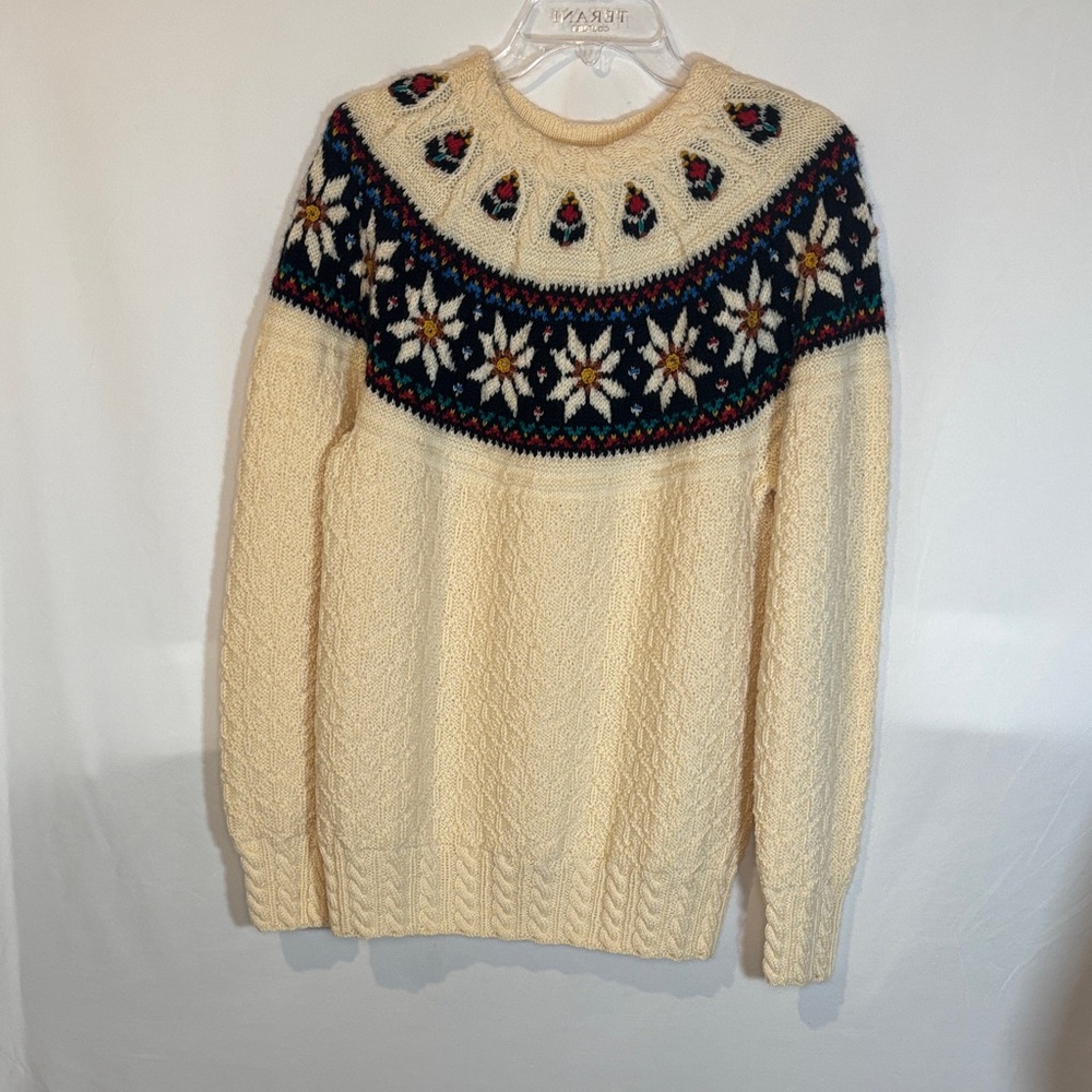 Dale of Norway Cream Wool Sweater with Nordic Accents
